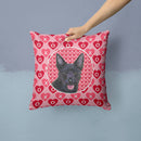 Australian Kelpie Hearts Love Valentine's Day Throw Pillow - 14x14 Decorative Pillow – Art for Your Home & Patio SS4498PW1414