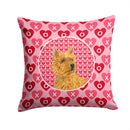 Norwich Terrier Hearts Love and Valentine's Day Portrait Throw Pillow - 14x14 Decorative Pillow – Art for Your Home & Patio SS4499PW1414
