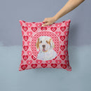 Clumber Spaniel Hearts Love and Valentine's Day Portrait Throw Pillow - 14x14 Decorative Pillow – Art for Your Home & Patio SS4500PW1414