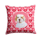 Clumber Spaniel Hearts Love and Valentine's Day Portrait Throw Pillow - 14x14 Decorative Pillow – Art for Your Home & Patio SS4500PW1414