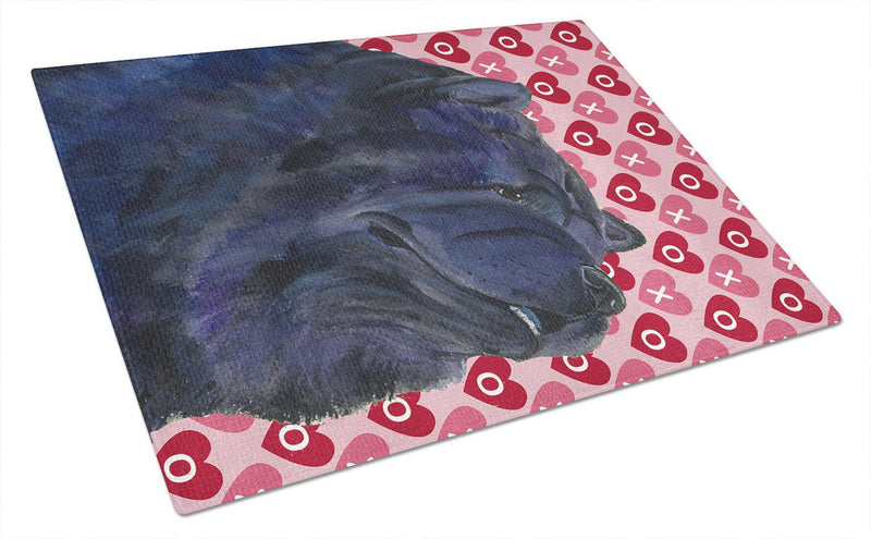 Chow Chow Hearts Love and Valentine's Day Portrait Glass Cutting Boards – Durable, Decorative Kitchen Art Large