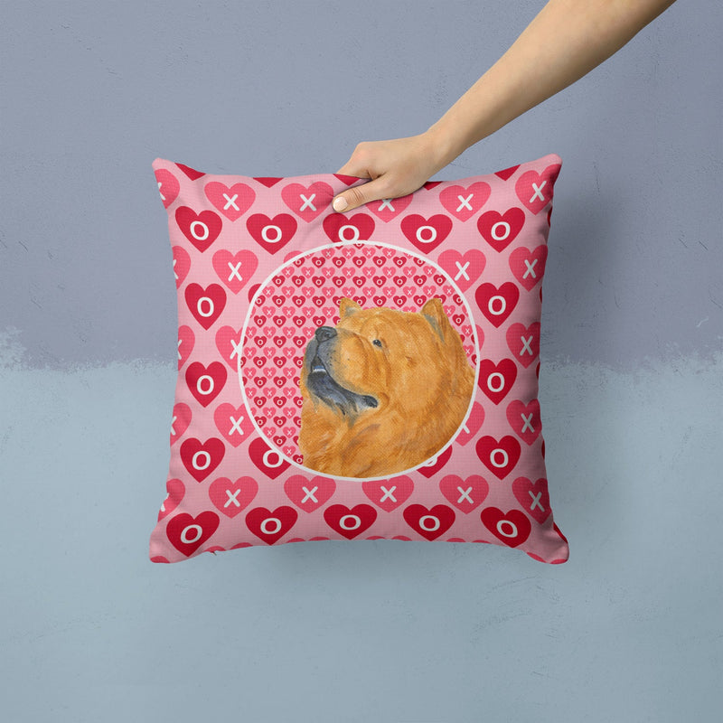 Chow Chow Hearts Love and Valentine's Day Portrait Throw Pillow - 14x14 Decorative Pillow – Art for Your Home & Patio SS4502PW1414