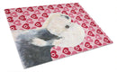 Dandie Dinmont Terrier Hearts Love Valentine's Day Glass Cutting Boards – Durable, Decorative Kitchen Art Large