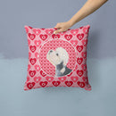 Dandie Dinmont Terrier Hearts Love Valentine's Day Throw Pillow - 14x14 Decorative Pillow – Art for Your Home & Patio SS4503PW1414