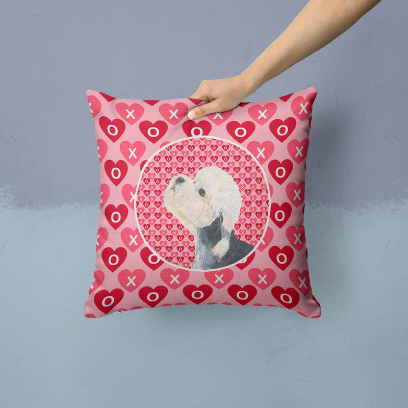 Dandie Dinmont Terrier Hearts Love Valentine's Day Throw Pillow - 14x14 Decorative Pillow – Art for Your Home & Patio SS4503PW1414