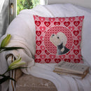 Dandie Dinmont Terrier Hearts Love Valentine's Day Throw Pillow - 14x14 Decorative Pillow – Art for Your Home & Patio SS4503PW1414