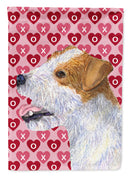Jack Russell Terrier Hearts Love and Valentine's Day  Flag Canvas House Size
