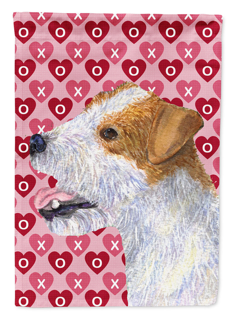 Jack Russell Terrier Hearts Love and Valentine's Day  Flag Canvas House Size