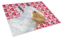 Jack Russell Terrier Hearts Love and Valentine's Day Glass Cutting Boards – Durable, Decorative Kitchen Art Large