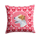 Jack Russell Terrier Hearts Love and Valentine's Day Portrait Throw Pillow - 14x14 Decorative Pillow – Art for Your Home & Patio SS4504PW1414