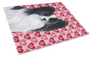 Papillon Hearts Love and Valentine's Day Portrait Glass Cutting Boards – Durable, Decorative Kitchen Art Large