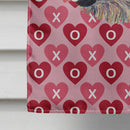 Irish Wolfhound Hearts Love and Valentine's Day Portrait Flag Canvas House Size