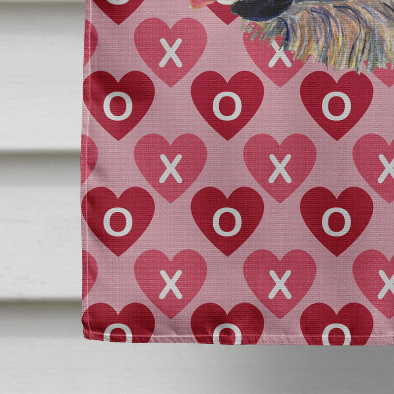 Irish Wolfhound Hearts Love and Valentine's Day Portrait Flag Canvas House Size