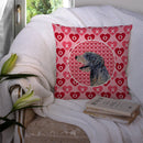 Irish Wolfhound Hearts Love and Valentine's Day Portrait Throw Pillow - 14x14 Decorative Pillow – Art for Your Home & Patio SS4506PW1414