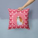 English Toy Spaniel Hearts Love and Valentine's Day Portrait Throw Pillow - 14x14 Decorative Pillow – Art for Your Home & Patio SS4507PW1414