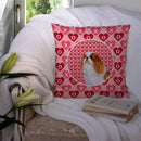 English Toy Spaniel Hearts Love and Valentine's Day Portrait Throw Pillow - 14x14 Decorative Pillow – Art for Your Home & Patio SS4507PW1414