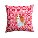 English Toy Spaniel Hearts Love and Valentine's Day Portrait Throw Pillow - 14x14 Decorative Pillow – Art for Your Home & Patio SS4507PW1414