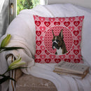 Boxer Hearts Love and Valentine's Day Portrait Throw Pillow - 14x14 Decorative Pillow – Art for Your Home & Patio SS4508PW1414
