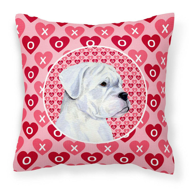 Boxer Hearts Love and Valentine's Day Portrait Fabric Decorative Pillow SS4509PW1414