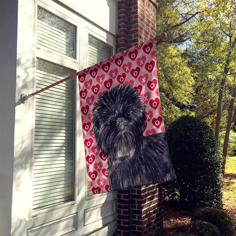 Affenpinscher Hearts Love Valentine's Day Flag Canvas House Size