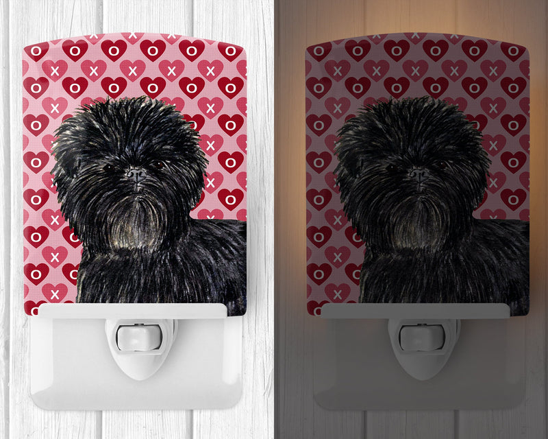 Affenpinscher Hearts Love and Valentine's Day Portrait Ceramic Night Light SS4511CNL