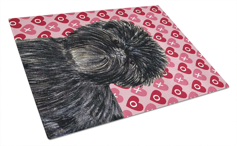 Affenpinscher Hearts Love and Valentine's Day Glass Cutting Board Large