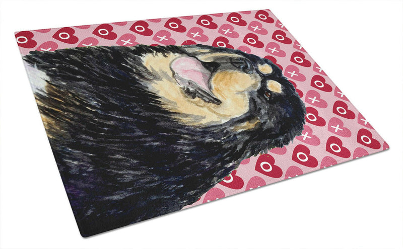 Tibetan Mastiff Hearts Love and Valentine's Day Glass Cutting Boards – Durable, Decorative Kitchen Art Large