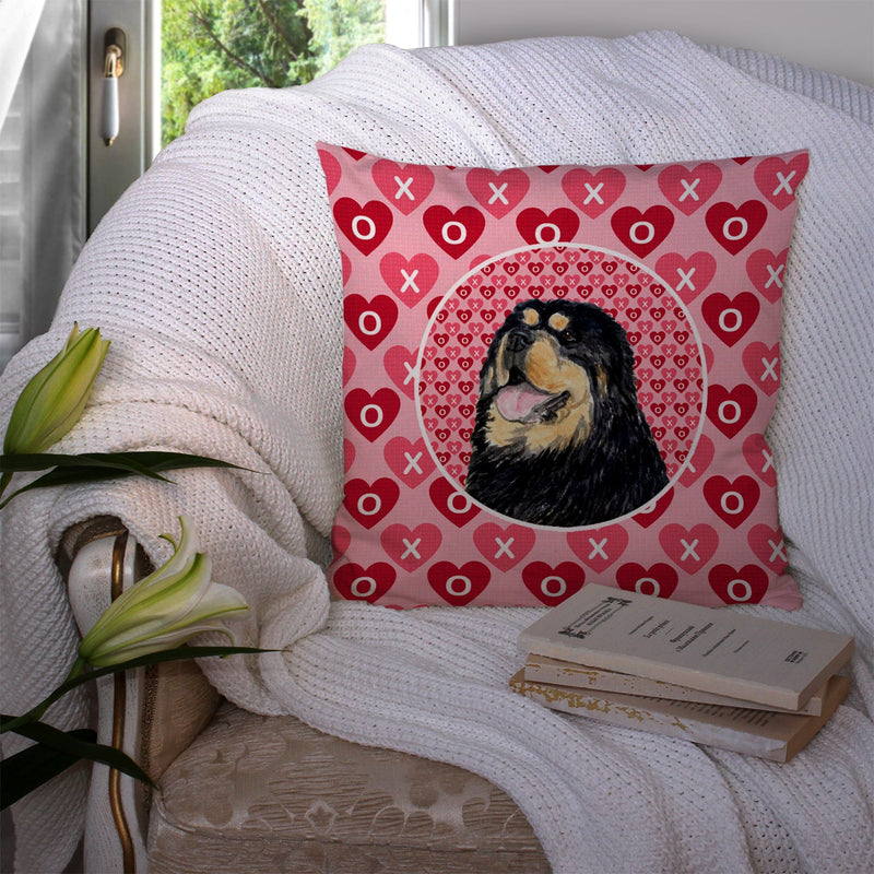 Tibetan Mastiff Hearts Love Valentine's Day Throw Pillow - 14x14 Decorative Pillow – Art for Your Home & Patio SS4512PW1414