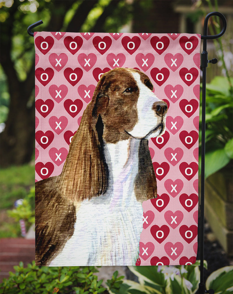 Springer Spaniel Hearts Love Valentine's Day Flag Garden Size