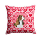 Springer Spaniel Hearts Love Valentine's Day Throw Pillow - 14x14 Decorative Pillow – Art for Your Home & Patio SS4513PW1414