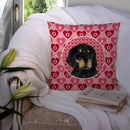 Gordon Setter Hearts Love and Valentine's Day Portrait Throw Pillow - 14x14 Decorative Pillow – Art for Your Home & Patio SS4515PW1414