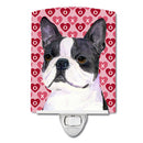 Boston Terrier Hearts Love Valentine's Day Ceramic Night Light SS4516CNL