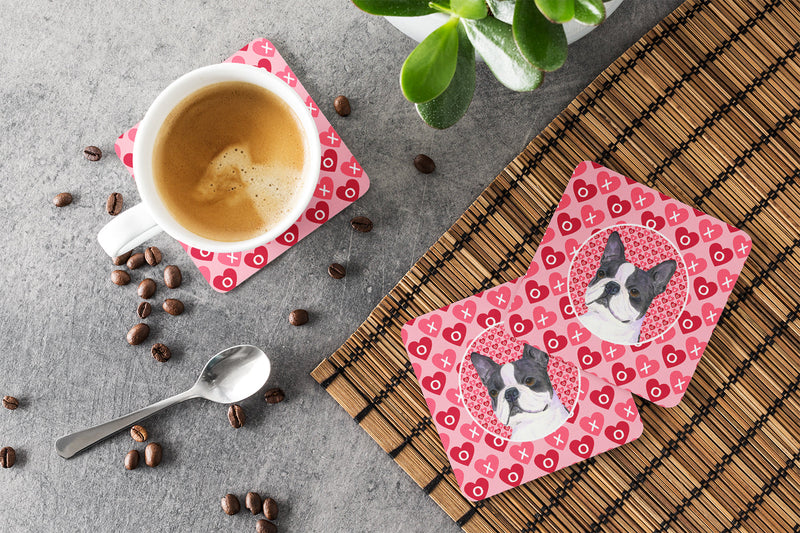 Boston Terrier  Coasters - Set of 4 Lightweight Foam, Absorbent Drink Coasters