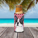 Boston Terrier Hearts Love Valentine's Day Slim Can Hugger – Fun & Functional Drink Coolers SS4516MUK