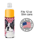 Boston Terrier Hearts Love Valentine's Day Slim Can Hugger – Fun & Functional Drink Coolers SS4516MUK