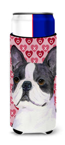 Boston Terrier Hearts Love Valentine's Day Slim Can Hugger – Fun & Functional Drink Coolers SS4516MUK