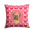 Bullmastiff Hearts Love and Valentine's Day Portrait Throw Pillow - 14x14 Decorative Pillow – Art for Your Home & Patio SS4517PW1414