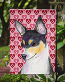 Chihuahua Hearts Love and Valentine's Day Portrait Garden Flag – Decorative Outdoor Yard Flag