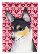 Chihuahua Hearts Love and Valentine's Day Portrait Garden Flag – Decorative Outdoor Yard Flag