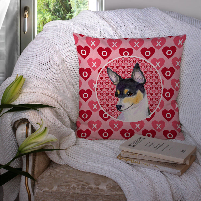 Chihuahua Hearts Love and Valentine's Day Portrait Throw Pillow - 14x14 Decorative Pillow – Art for Your Home & Patio SS4518PW1414