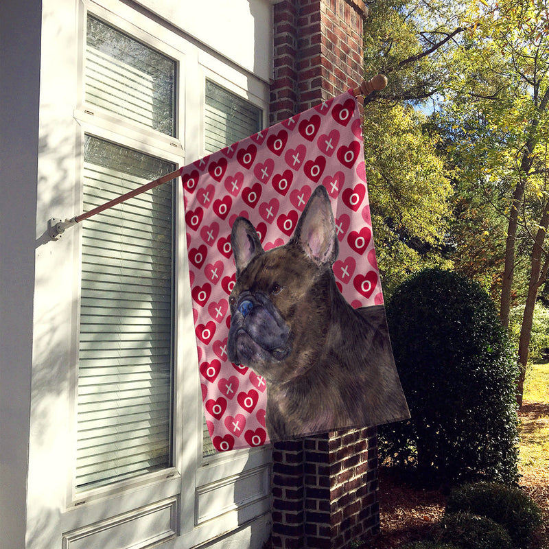 French Bulldog Hearts Love Valentine's Day Flag Canvas House Size