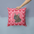 French Bulldog Hearts Love and Valentine's Day Portrait Throw Pillow - 14x14 Decorative Pillow – Art for Your Home & Patio SS4519PW1414