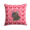 French Bulldog Hearts Love and Valentine's Day Portrait Throw Pillow - 14x14 Decorative Pillow – Art for Your Home & Patio SS4519PW1414