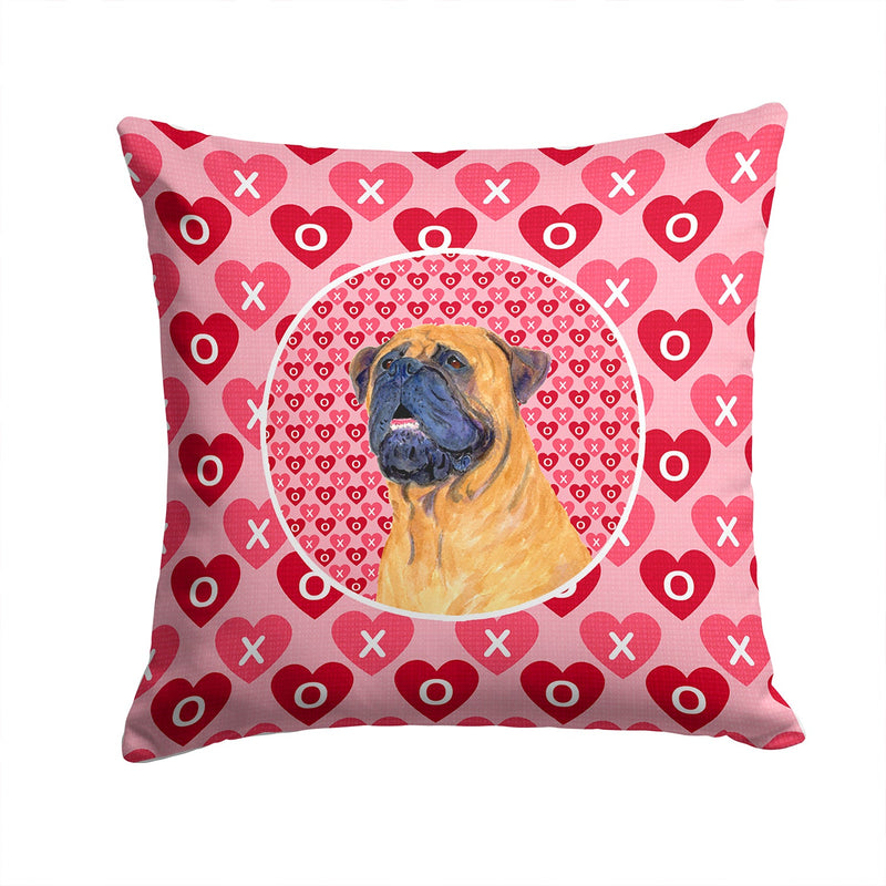 Mastiff Hearts Love and Valentine's Day Portrait Throw Pillow - 14x14 Decorative Pillow – Art for Your Home & Patio SS4520PW1414