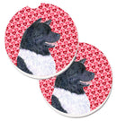 Akita Hearts Love and Valentine's Day Portrait Car Coasters – Set of 2 - Absorbent Stone with Fun & Functional Artwork SS4521CARC