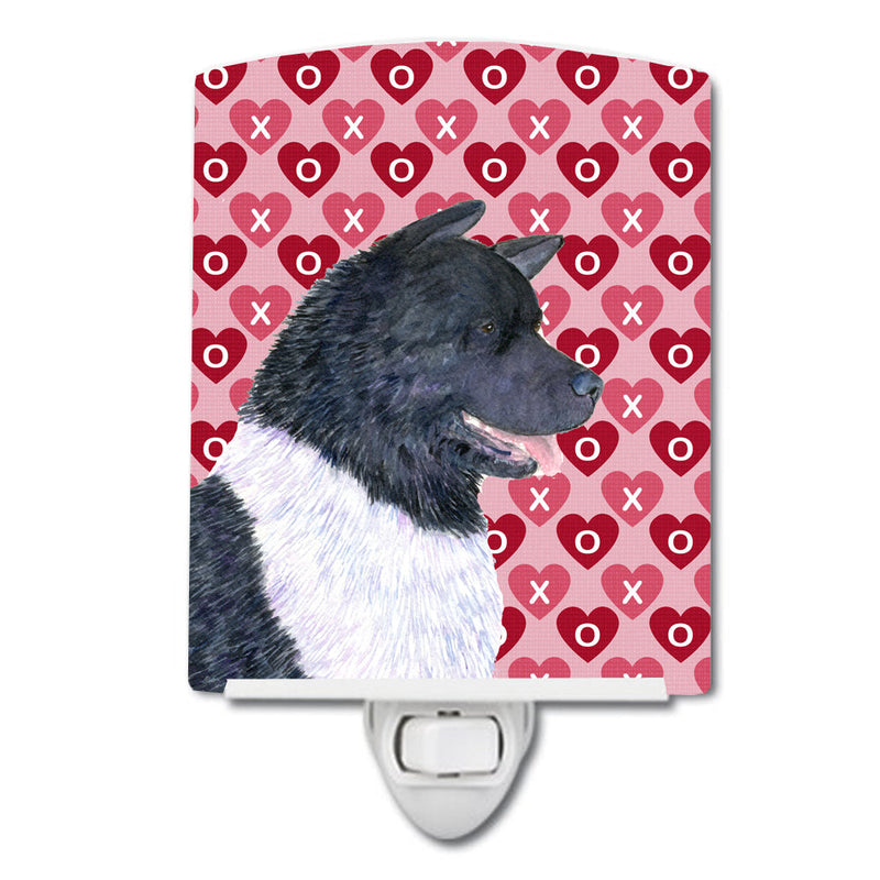Akita Hearts Love and Valentine's Day Portrait Ceramic Night Light SS4521CNL