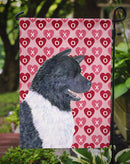Akita Hearts Love and Valentine's Day Portrait Garden Flag – Decorative Outdoor Yard Flag
