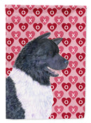 Akita Hearts Love and Valentine's Day Portrait Garden Flag – Decorative Outdoor Yard Flag