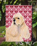 Buff Cocker Spaniel Hearts Love Valentine's Day Garden Flag – Decorative Outdoor Yard Flag