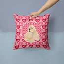 Buff Cocker Spaniel Hearts Love Valentine's Day Throw Pillow - 14x14 Decorative Pillow – Art for Your Home & Patio SS4522PW1414